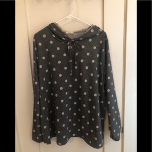 Polka dot hooded sweatshirt
